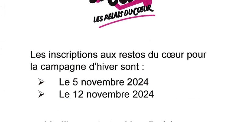 Inscriptions aux restos du cœur